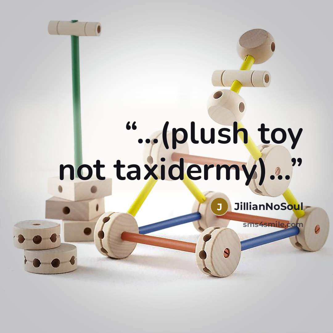 “...(plush toy not taxidermy)...” quote by JillianNoSoul
