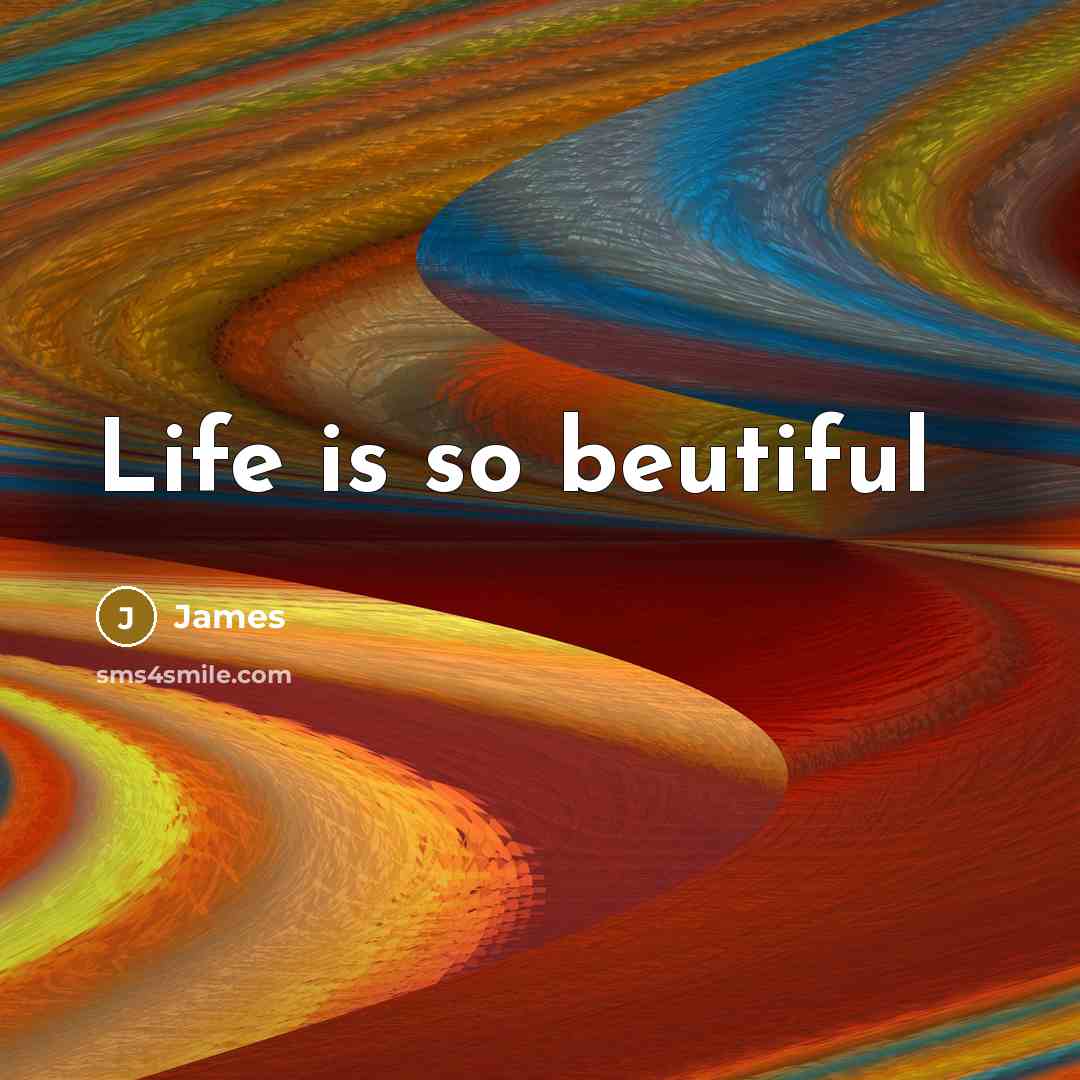 “Life is so beutiful” quote by James
