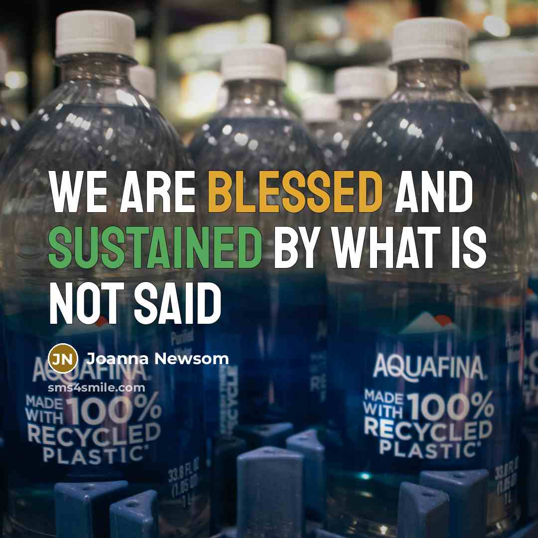 “We are blessed and sustained by what is not said” quote by Joanna Newsom