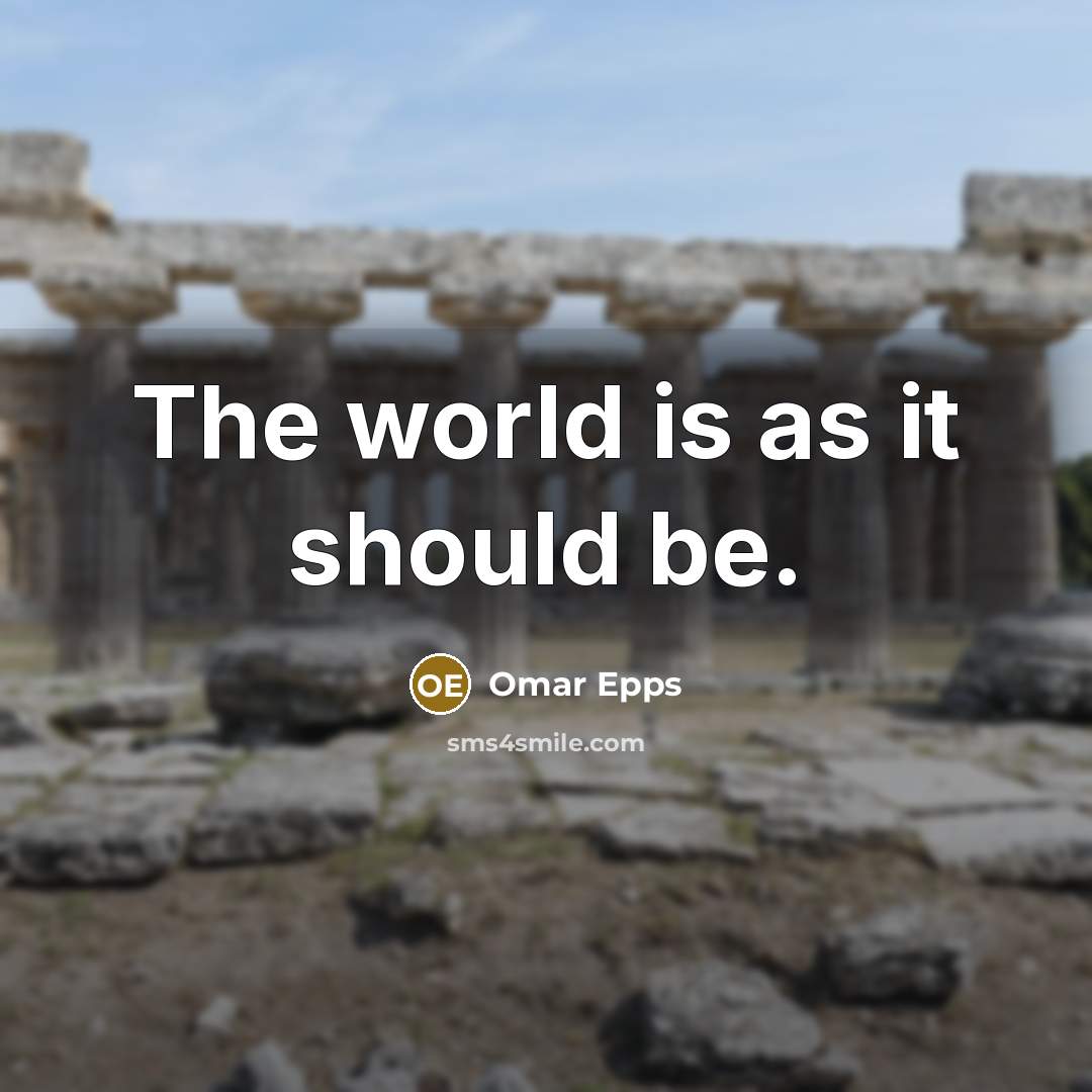 “The world is as it should be.” quote by Omar Epps