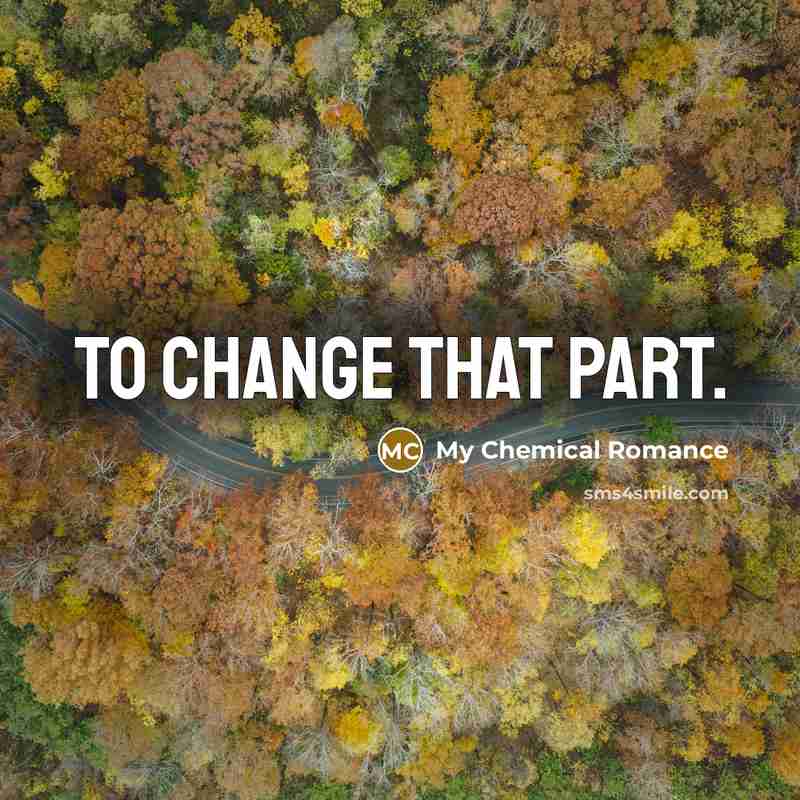 “To change that part.” quote by My Chemical Romance