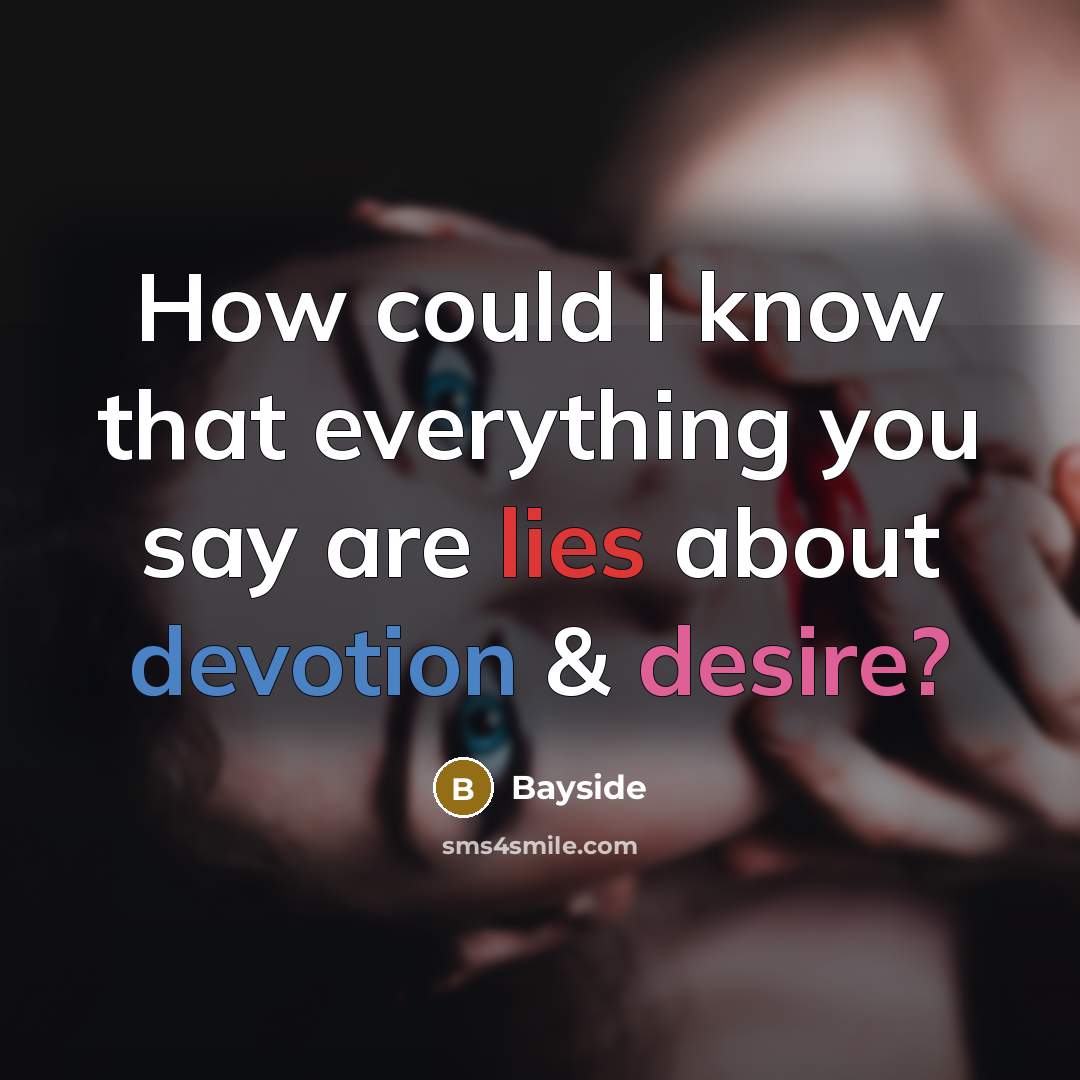 “How could I know that everything you say are lies about devotion & desire?” quote by Bayside