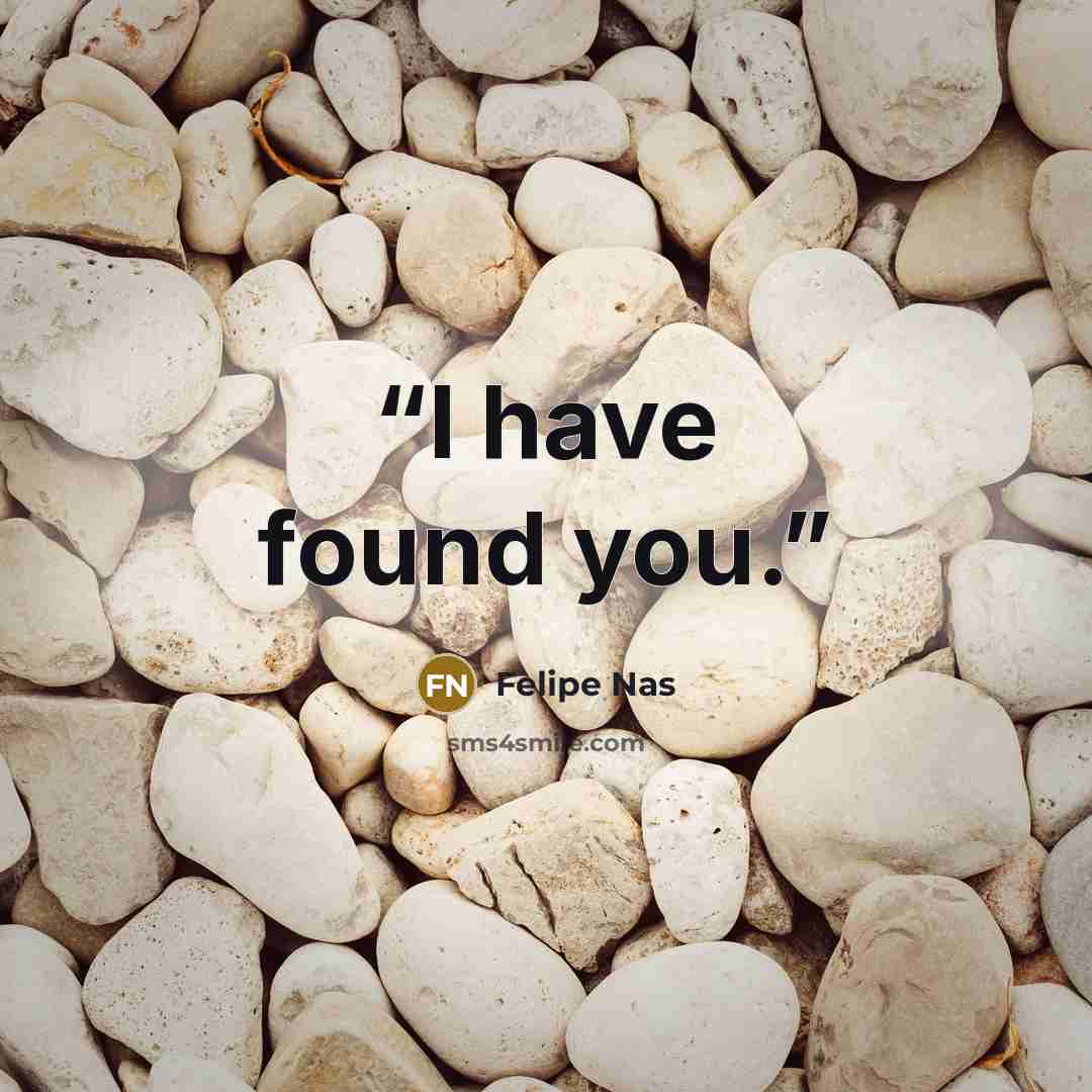 “I have found you.” quote by Felipe Nas