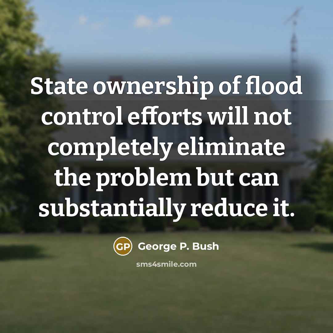 “State ownership of flood control efforts will not completely eliminate the problem but can substantially reduce it.” quote by George P. Bush