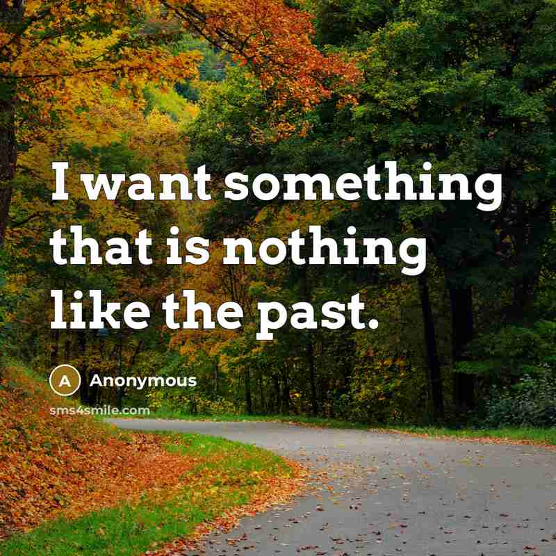 “I want something that is nothing like the past.” quote by Anonymous