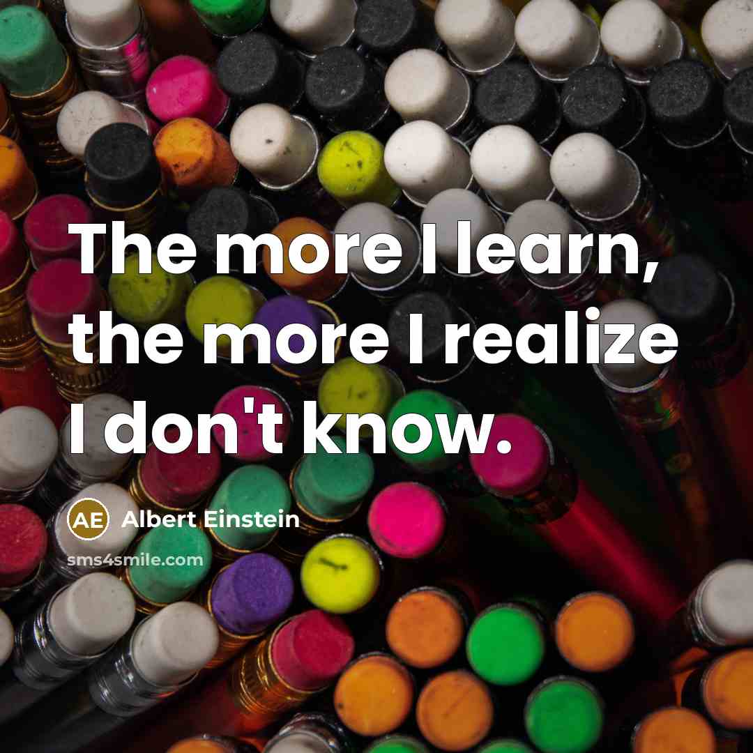“The more I learn, the more I realize I don't know.” quote by Albert Einstein