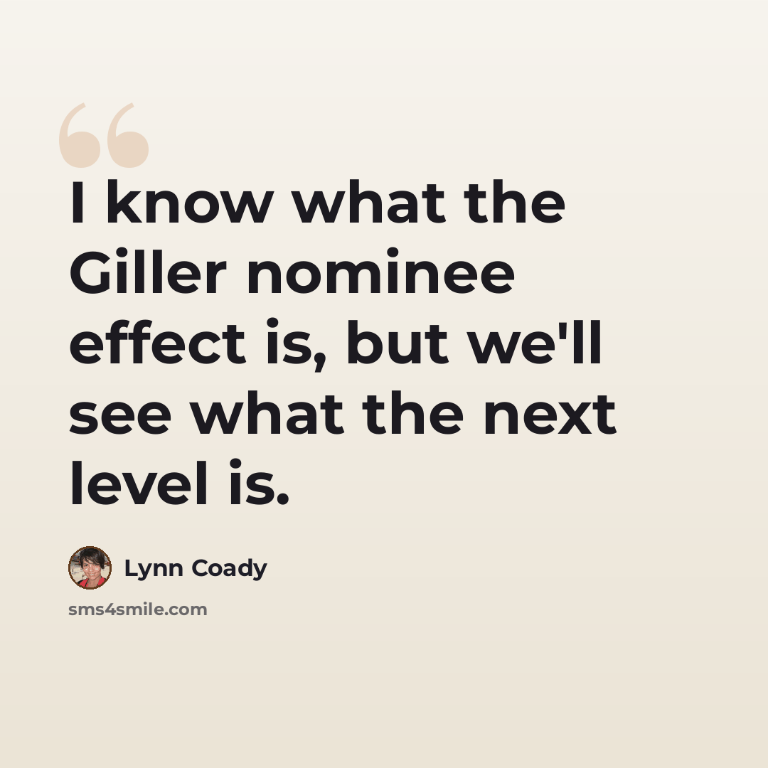 “I know what the Giller nominee effect is, but we'll see what the next level is.” quote by Lynn Coady