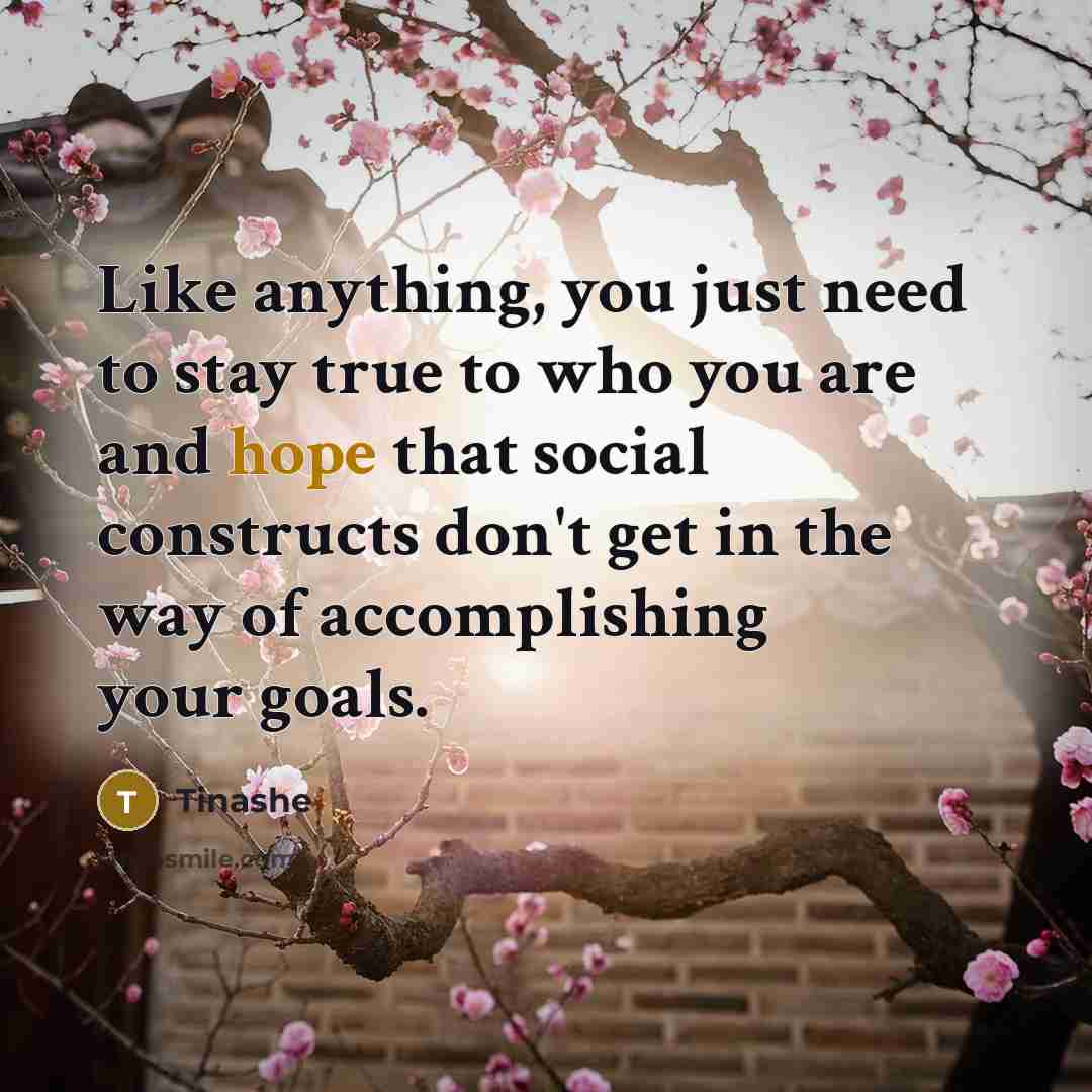 “Like anything, you just need to stay true to who you are and hope that social constructs don't get in the way of accomplishing your goals.” quote by Tinashe