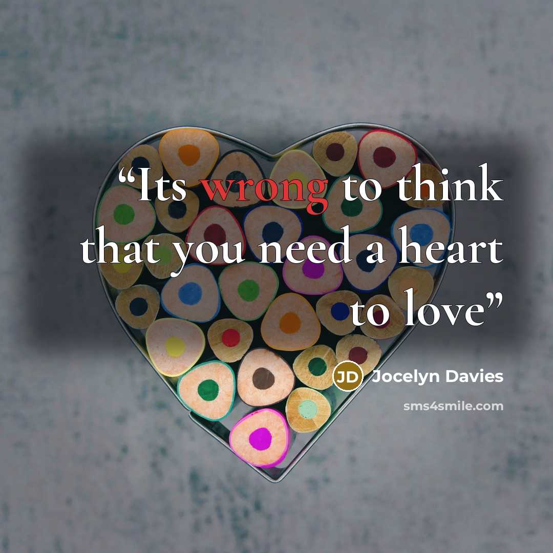 “Its wrong to think that you need a heart to love” quote by Jocelyn Davies