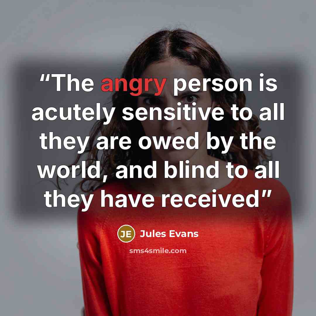 “The angry person is acutely sensitive to all they are owed by the world, and blind to all they have received” quote by Jules Evans