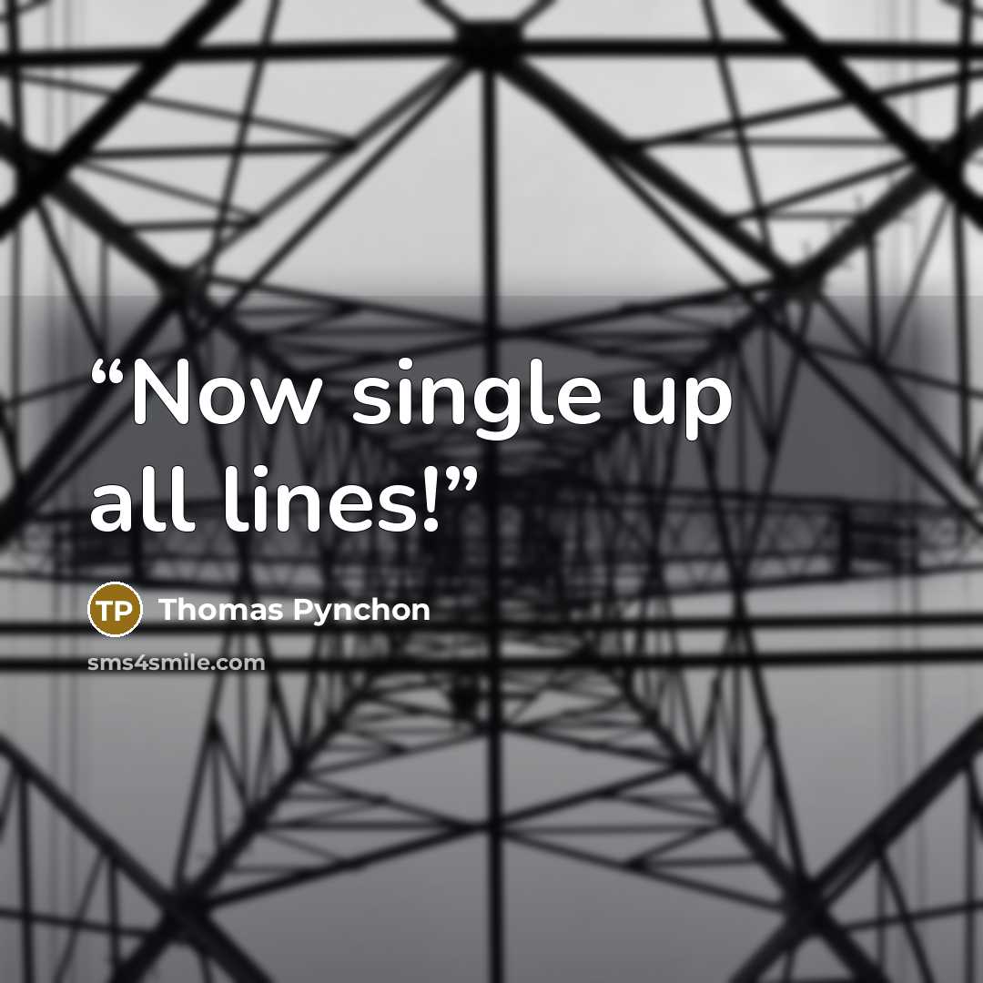 “Now single up all lines!” quote by Thomas Pynchon