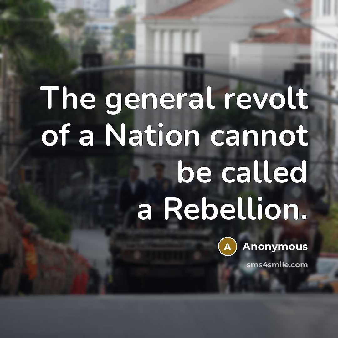 “The general revolt of a Nation cannot be called a Rebellion.” quote by Anonymous