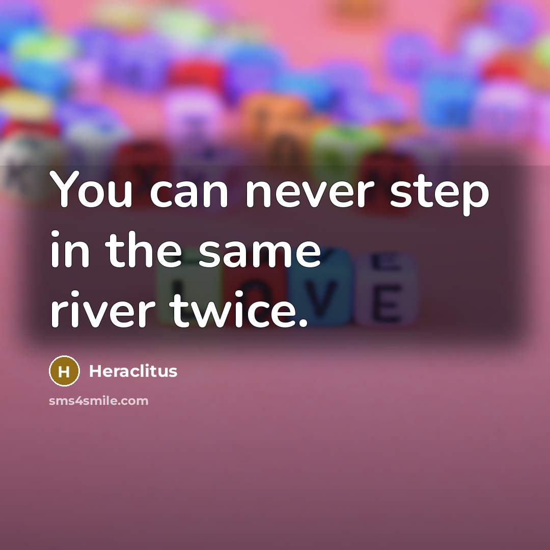 “You can never step in the same river twice.” quote by Heraclitus