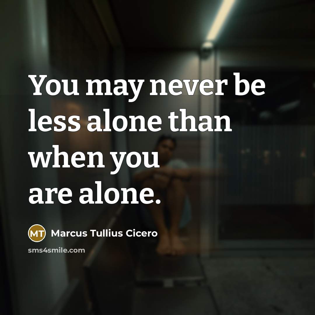 “You may never be less alone than when you are alone.” quote by Marcus Tullius Cicero