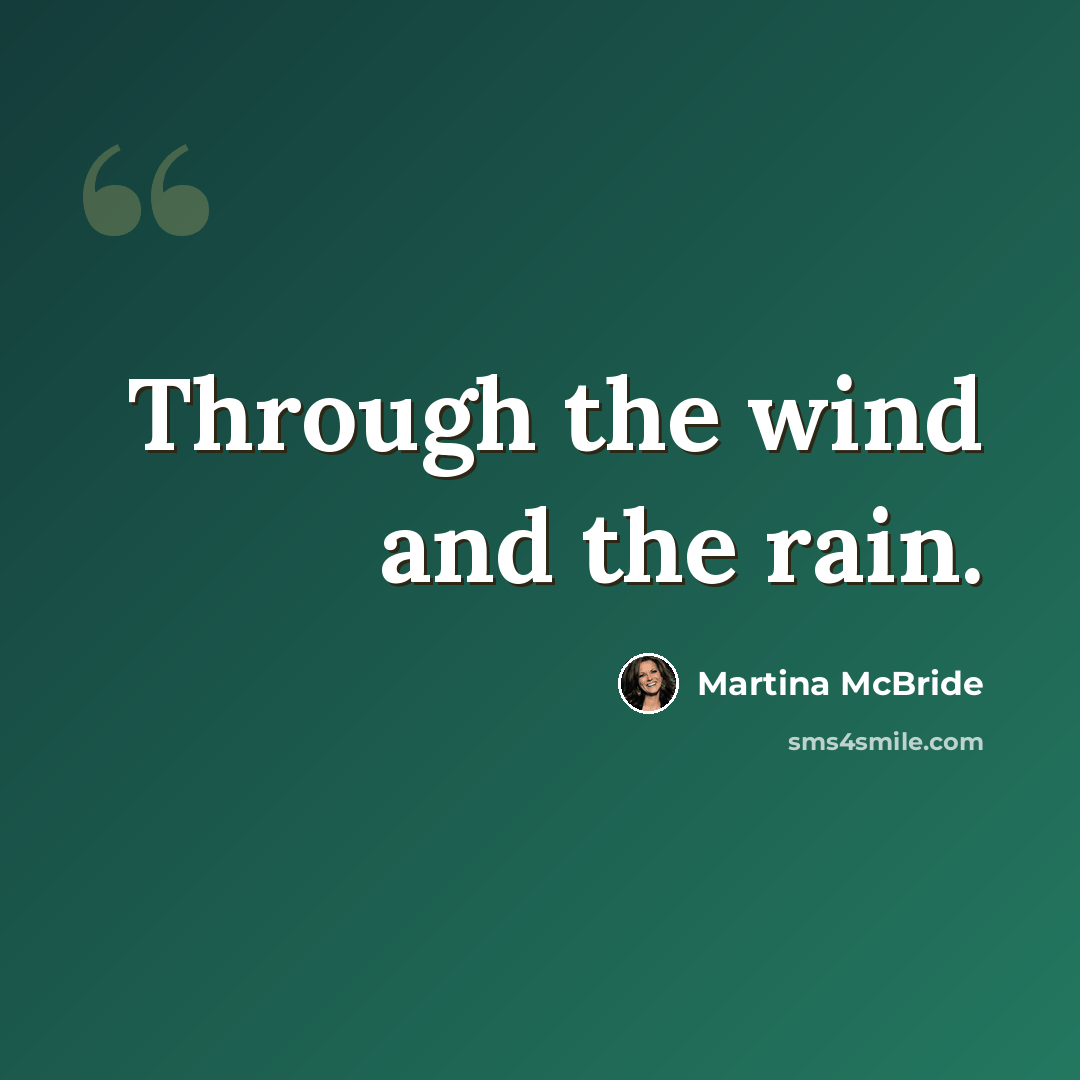 “Through the wind and the rain.” quote by Martina Mcbride