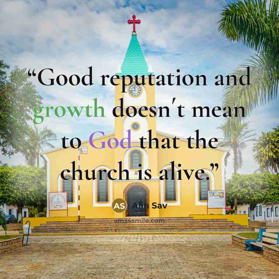 “Good reputation and growth doesn´t mean to God that the church is alive.” quote by Alin Sav