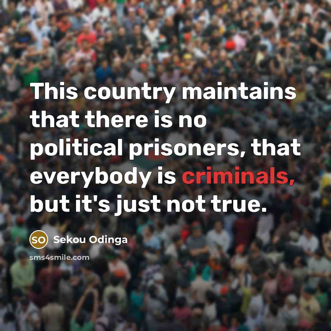 “This country maintains that there is no political prisoners, that everybody is criminals, but it's just not true.” quote by Sekou Odinga
