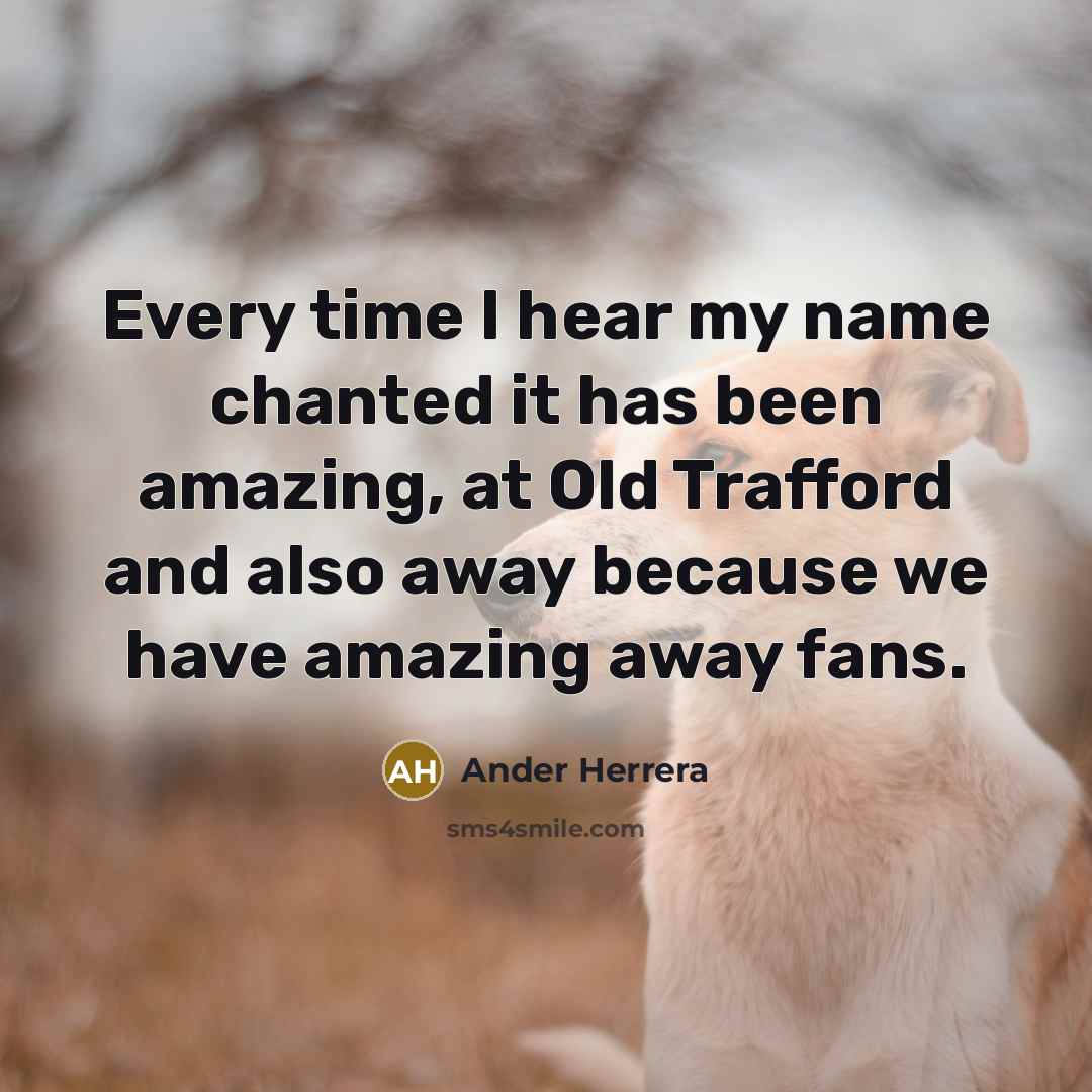 “Every time I hear my name chanted it has been amazing, at Old Trafford and also away because we have amazing away fans.” quote by Ander Herrera