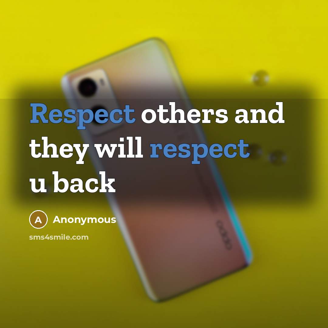 “Respect others and they will respect u back” quote by Anonymous