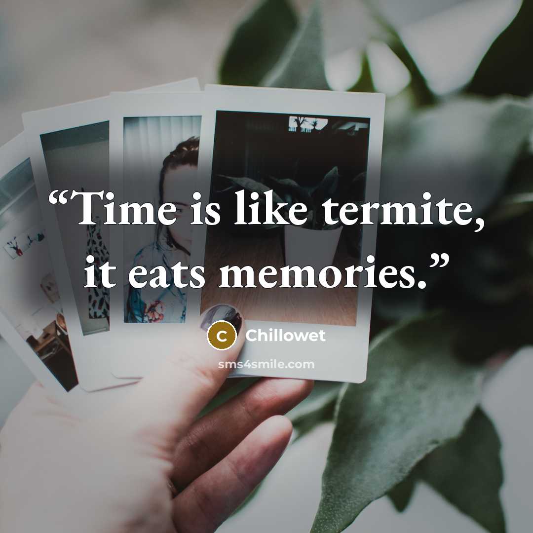 “Time is like termite, it eats memories.” quote by Chillowet