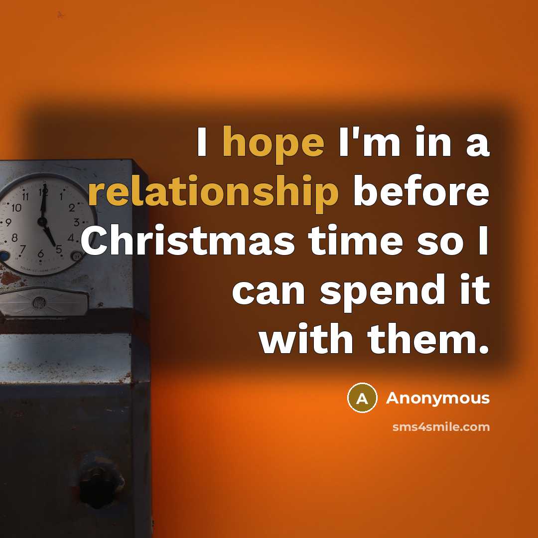 “I hope I'm in a relationship before Christmas time so I can spend it with them.” quote by Anonymous