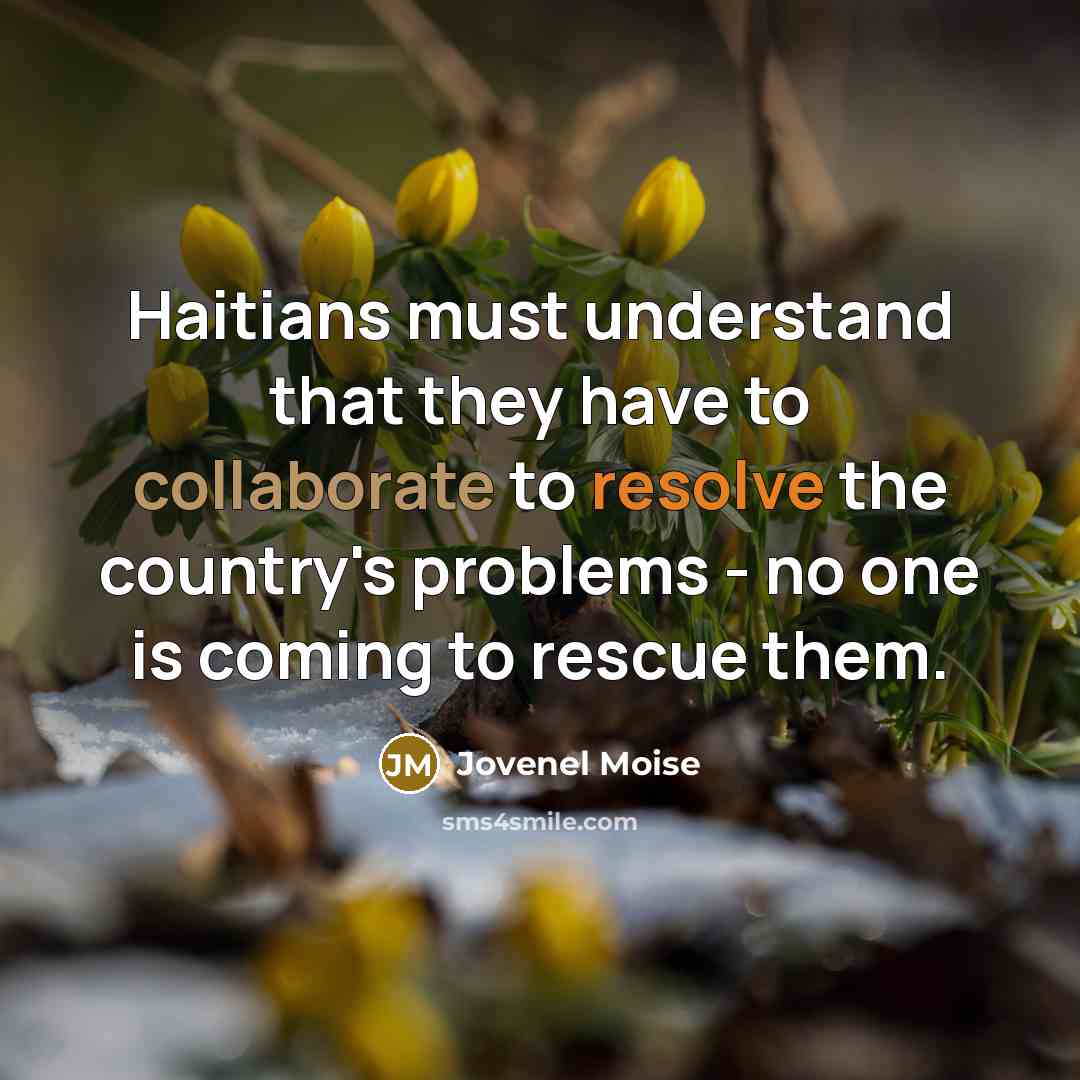 “Haitians must understand that they have to collaborate to resolve the country's problems - no one is coming to rescue them.” quote by Jovenel Moise
