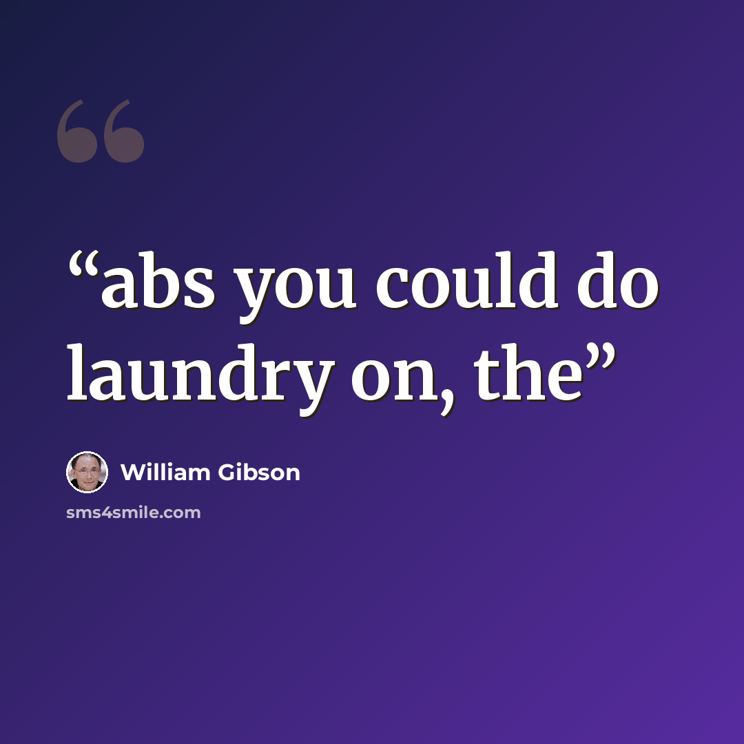 “abs you could do laundry on, the” quote by William Gibson
