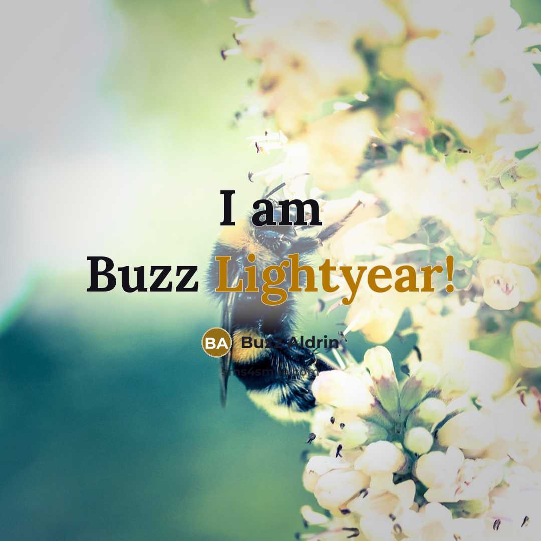 “I am Buzz Lightyear!” quote by Buzz Aldrin