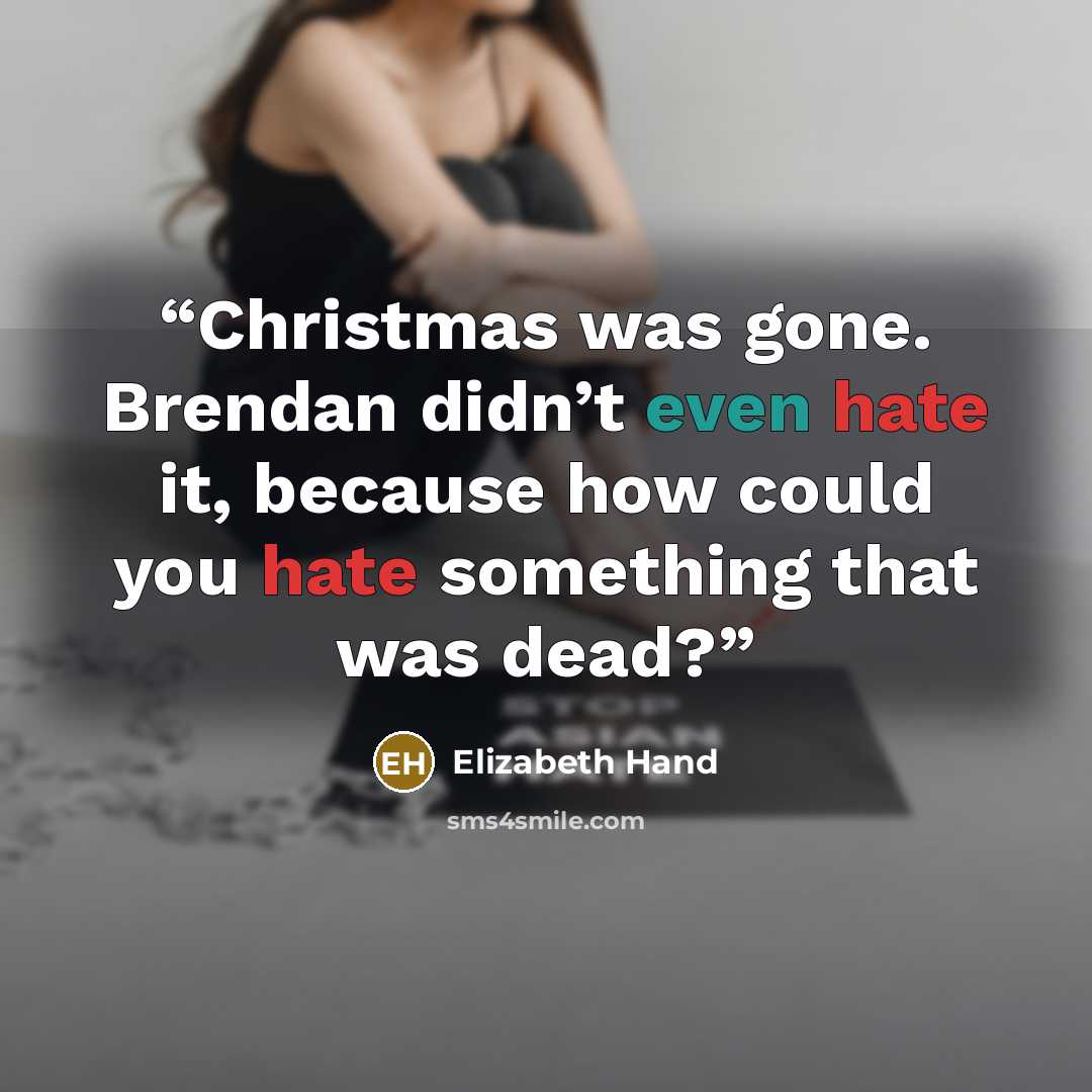 “Christmas was gone. Brendan didn’t even hate it, because how could you hate something that was dead?” quote by Elizabeth Hand