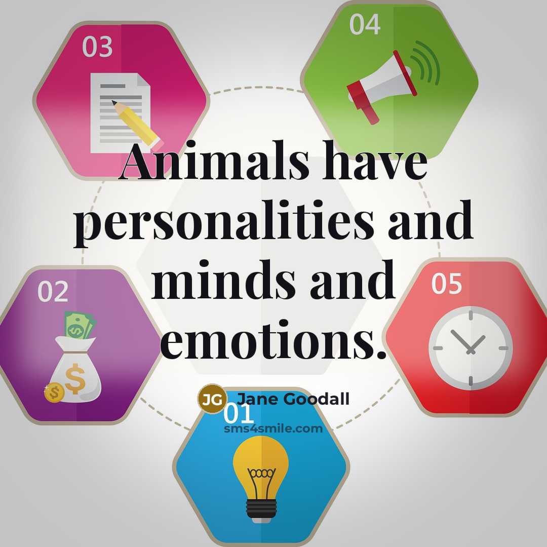 “Animals have personalities and minds and emotions.” quote by Jane Goodall