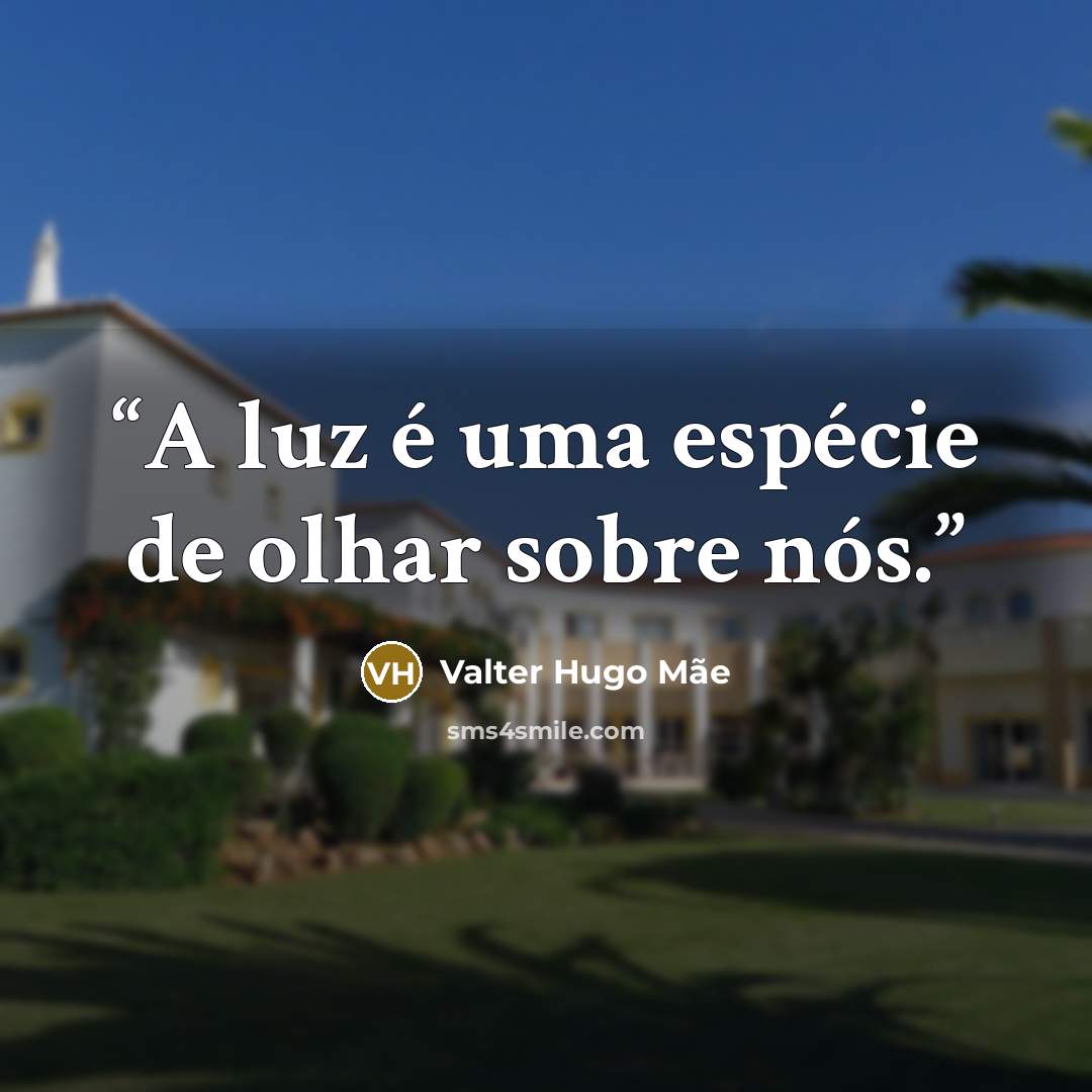 “A luz é uma espécie de olhar sobre nós.” quote by Valter Hugo Mãe