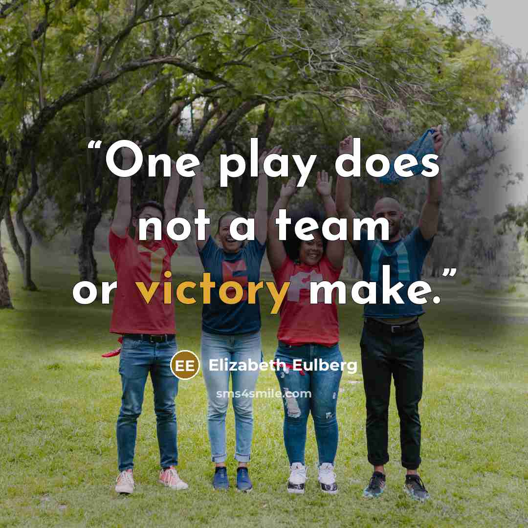 “One play does not a team or victory make.” quote by Elizabeth Eulberg