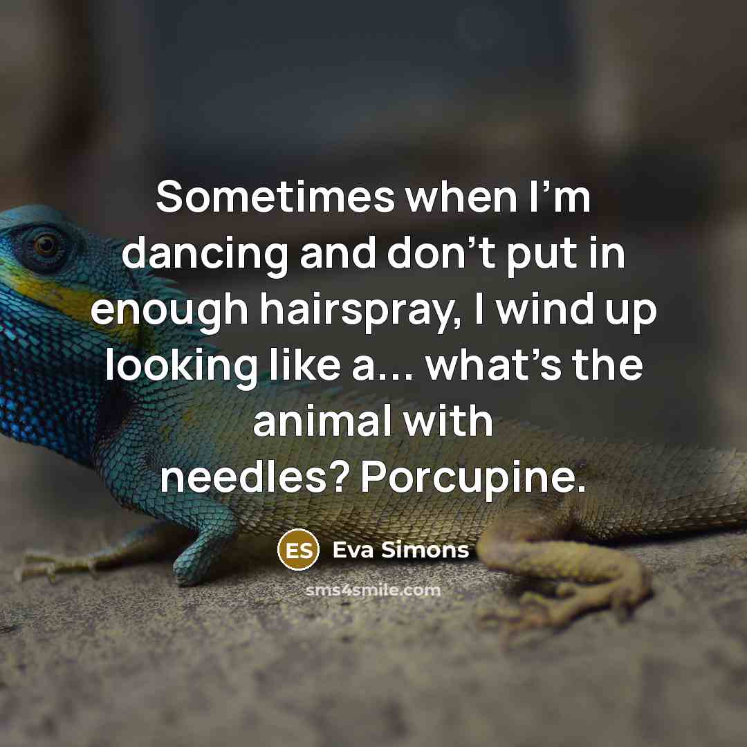 “Sometimes when I'm dancing and don't put in enough hairspray, I wind up looking like a... what's the animal with needles? Porcupine.” quote by Eva Simons