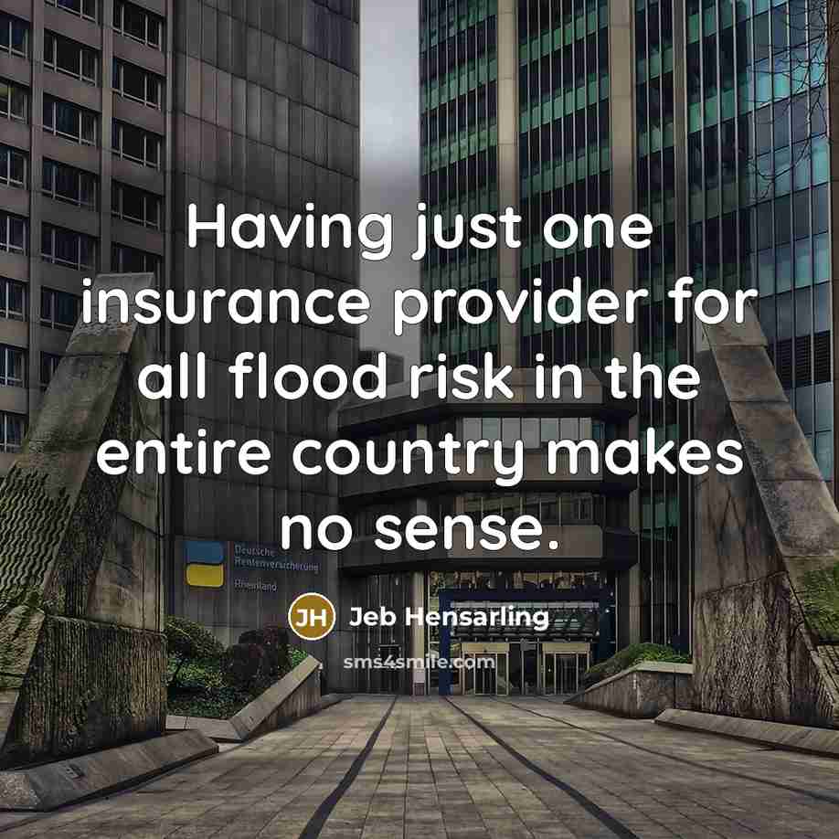“Having just one insurance provider for all flood risk in the entire country makes no sense.” quote by Jeb Hensarling