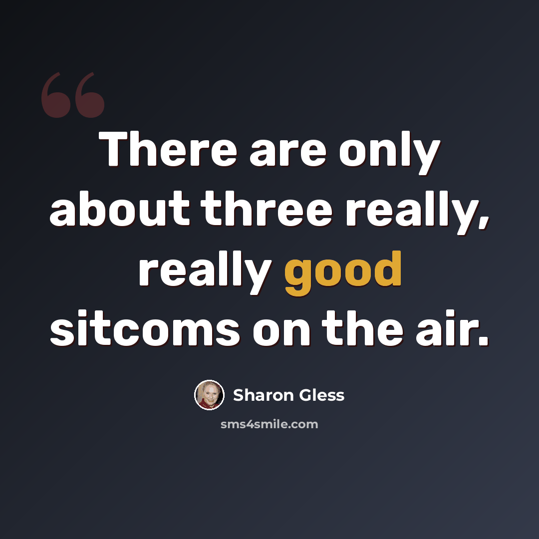 “There are only about three really, really good sitcoms on the air.” quote by Sharon Gless