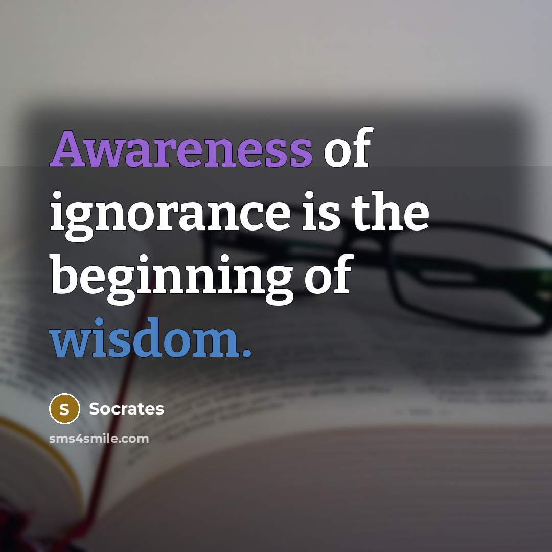 “Awareness of ignorance is the beginning of wisdom.” quote by Socrates
