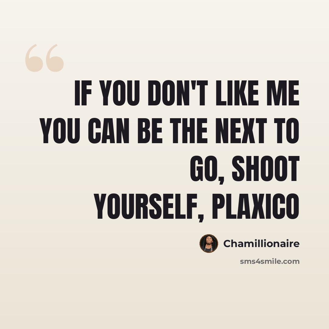 “If you don't like me you can be the next to go, shoot yourself, Plaxico” quote by Chamillionaire