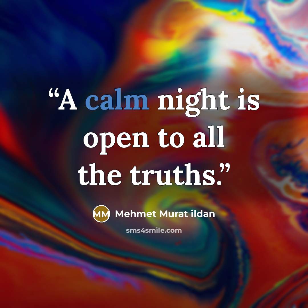 “A calm night is open to all the truths.” quote by Mehmet Murat ildan
