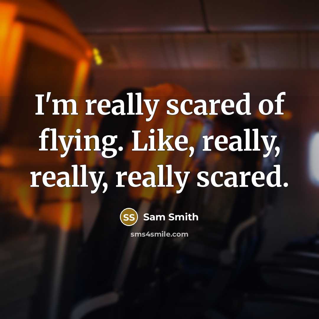 “I'm really scared of flying. Like, really, really, really scared.” quote by Sam Smith