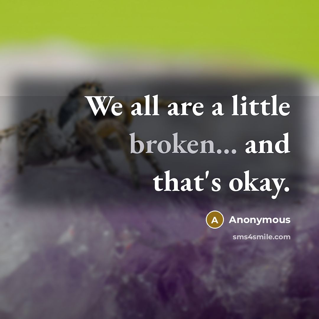 “We all are a little broken... and that's okay.” quote by Anonymous