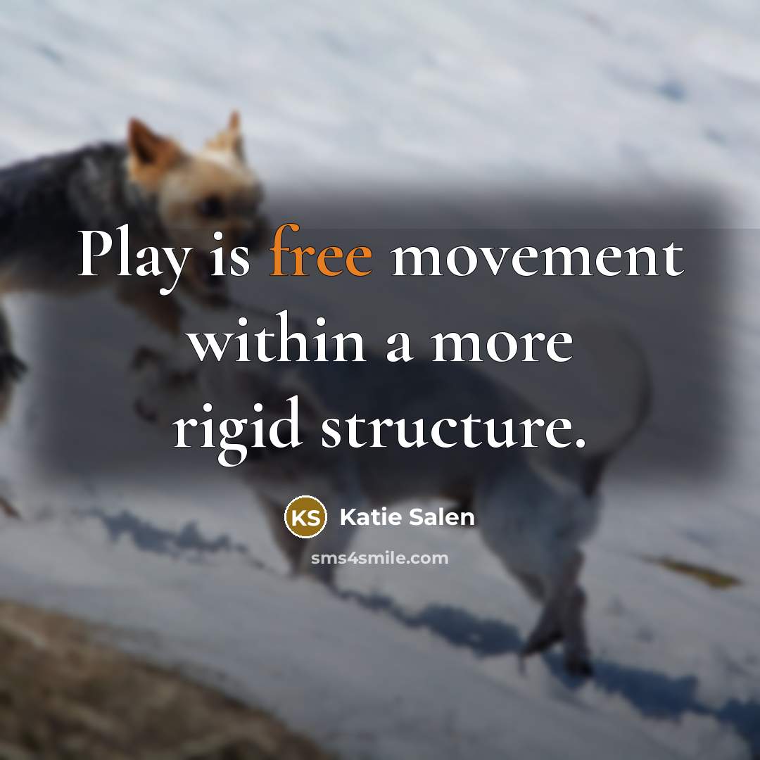 “Play is free movement within a more rigid structure.” quote by Katie Salen
