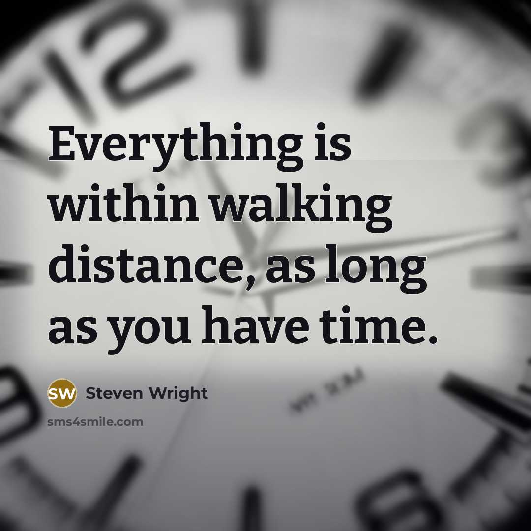“Everything is within walking distance, as long as you have time.” quote by Steven Wright