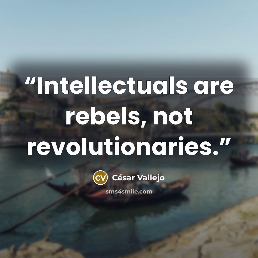 “Intellectuals are rebels, not revolutionaries.” quote by César Vallejo