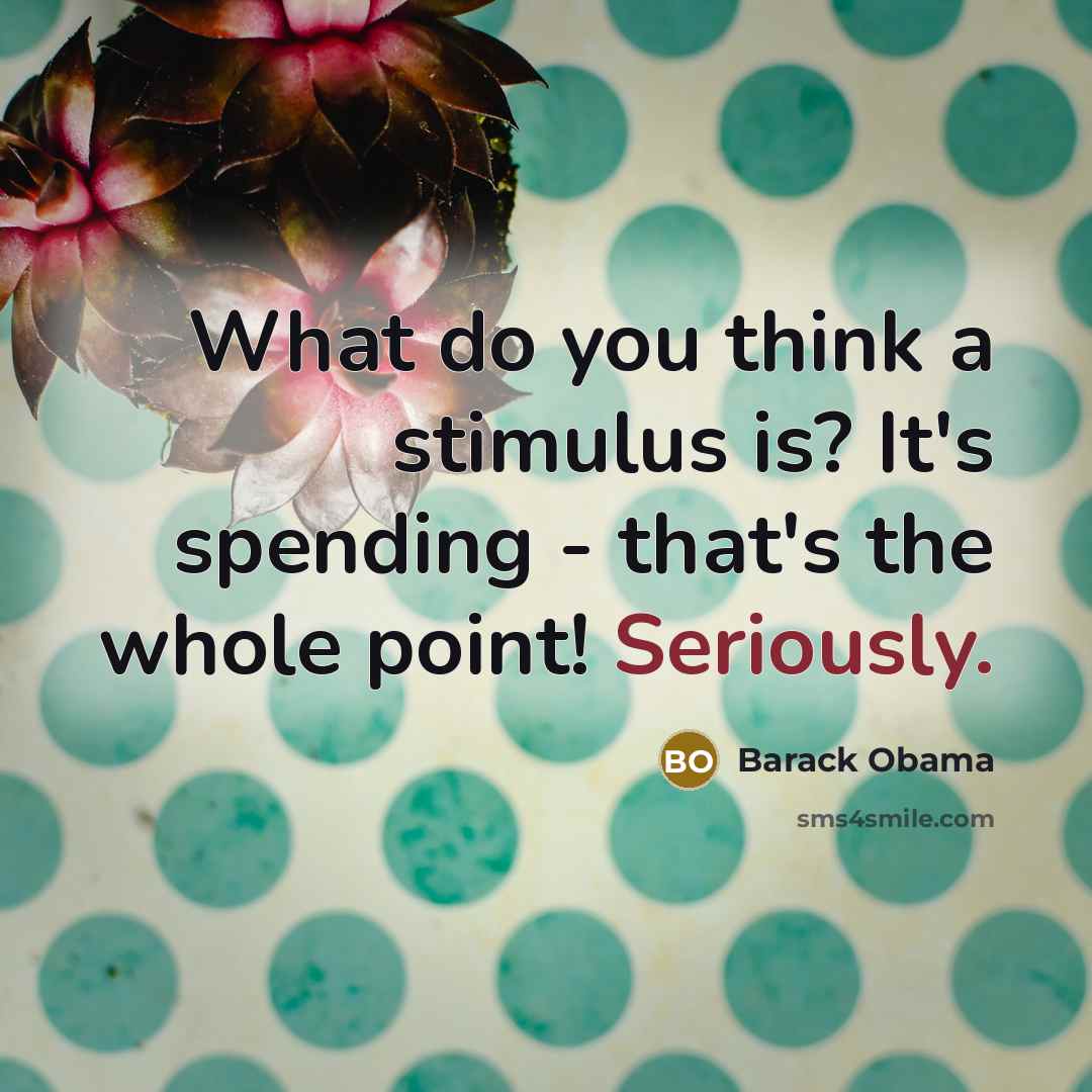 “What do you think a stimulus is? It's spending - that's the whole point! Seriously.” quote by Barack Obama