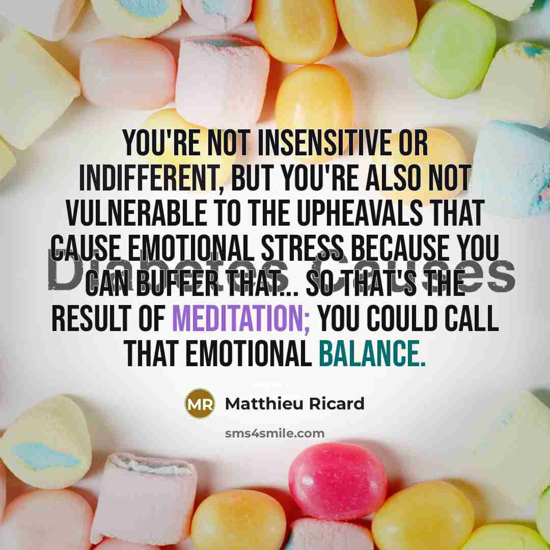 “You're not insensitive or indifferent, but you're also not vulnerable to the upheavals that cause emotional stress because you can buffer that... So that's the result of meditation; you could call that emotional balance.” quote by Matthieu Ricard