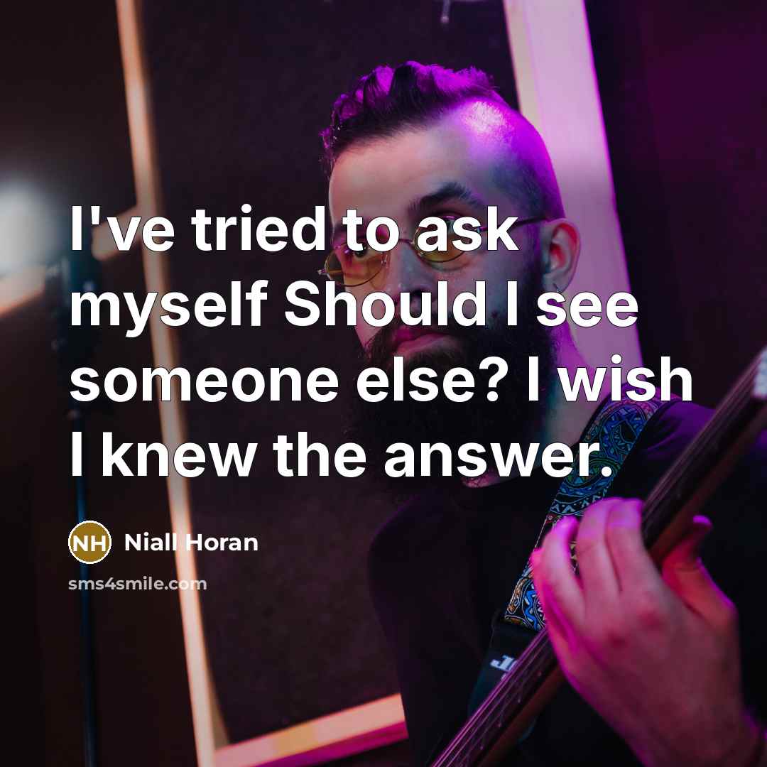 “I've tried to ask myself Should I see someone else? I wish I knew the answer.” quote by Niall Horan