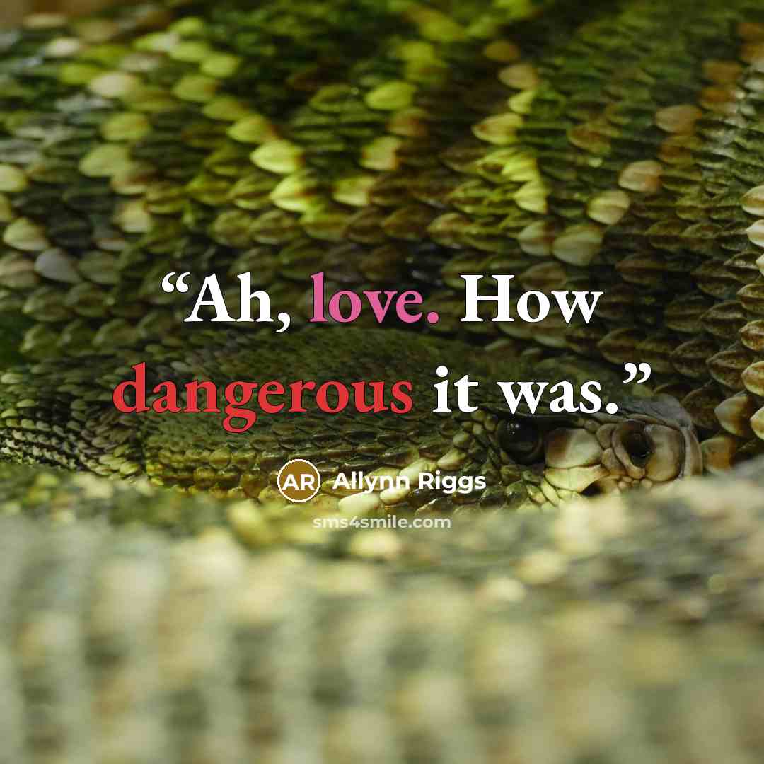 “Ah, love. How dangerous it was.” quote by Allynn Riggs