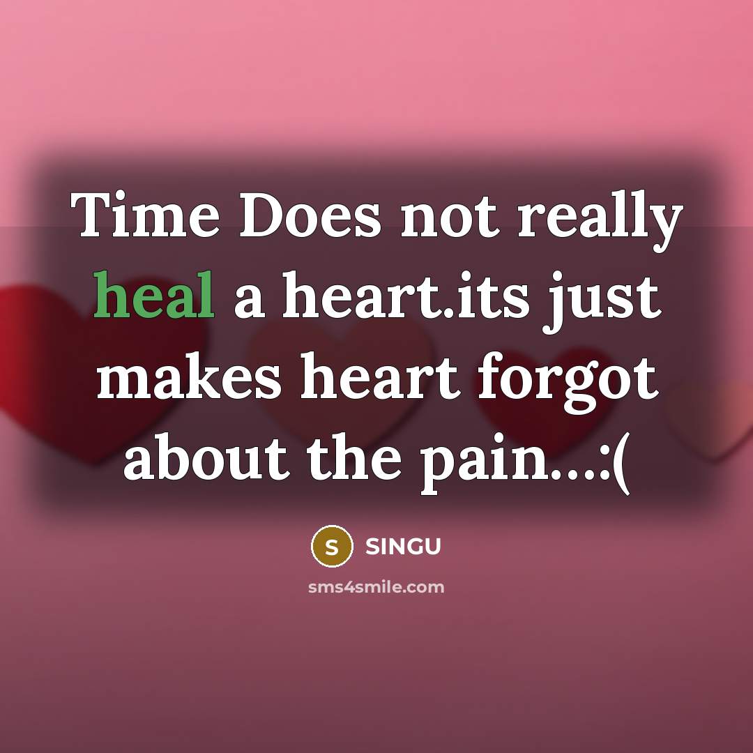 “Time Does not really heal a heart.its just makes heart forgot about the pain…:(” quote by SINGU