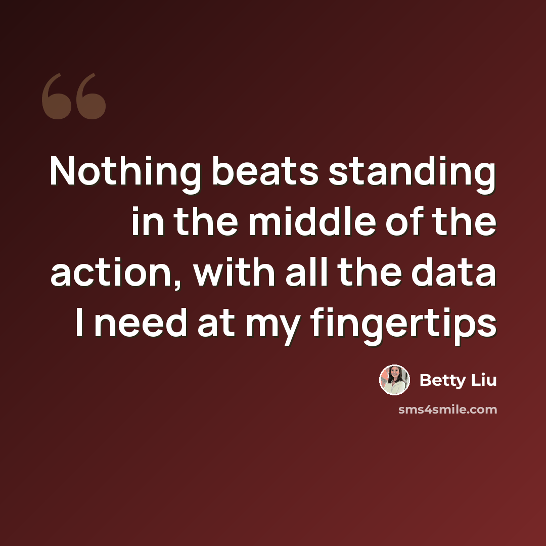 “Nothing beats standing in the middle of the action, with all the data I need at my fingertips” quote by Betty Liu