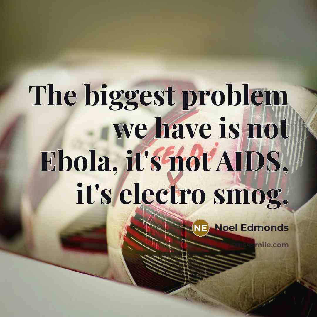 “The biggest problem we have is not Ebola, it's not AIDS, it's electro smog.” quote by Noel Edmonds